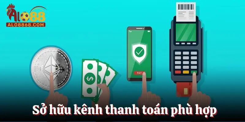 Sở hữu kênh thanh toán phù hợp để tiến hành giao dịch